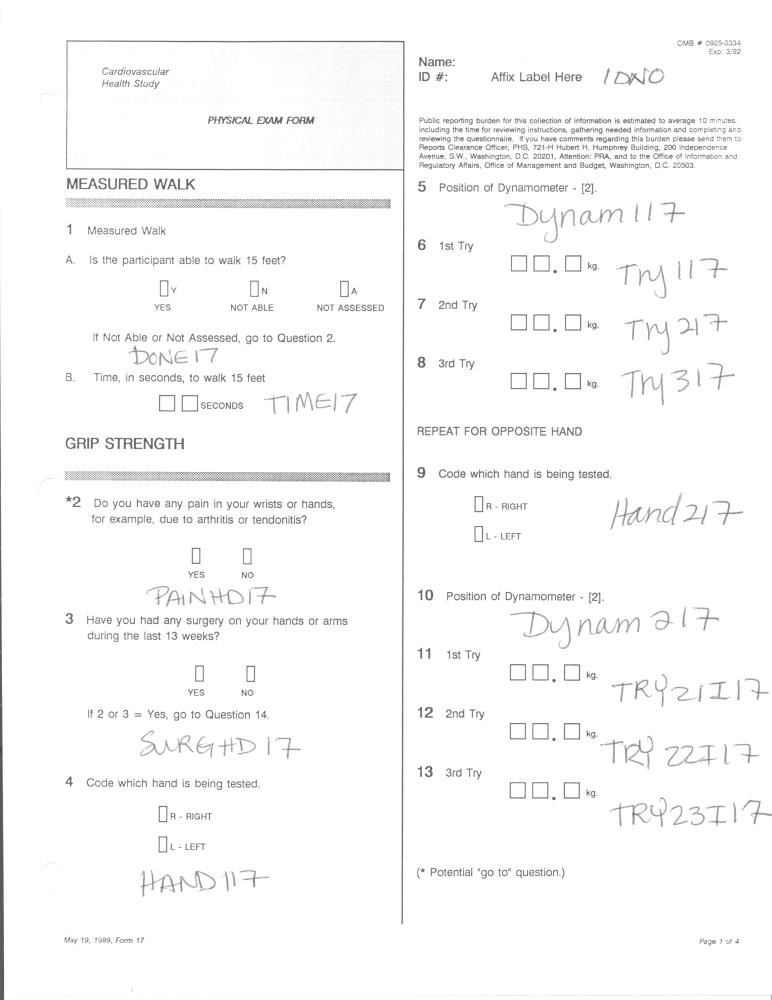 Record 17 Phys Exam - page 1