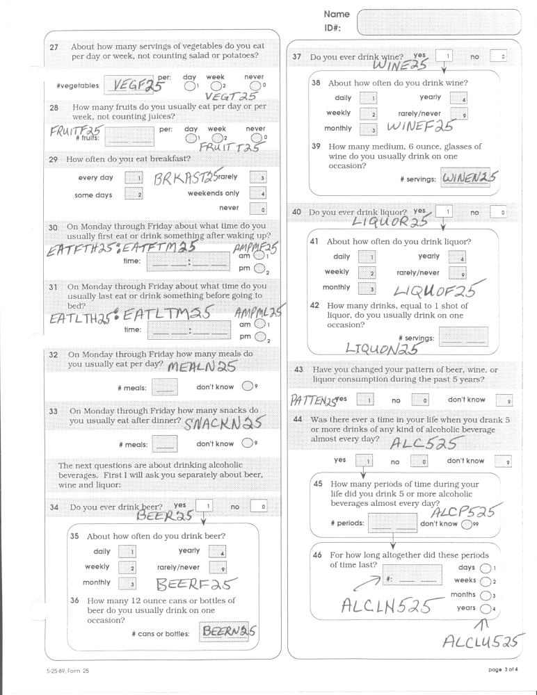 Record 25 Baseline Nutrition - page 3