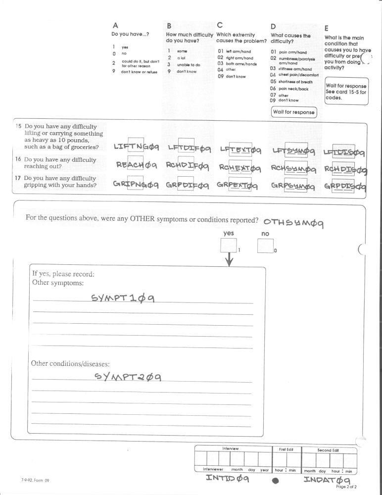 Record 9 Phys Function - page 2