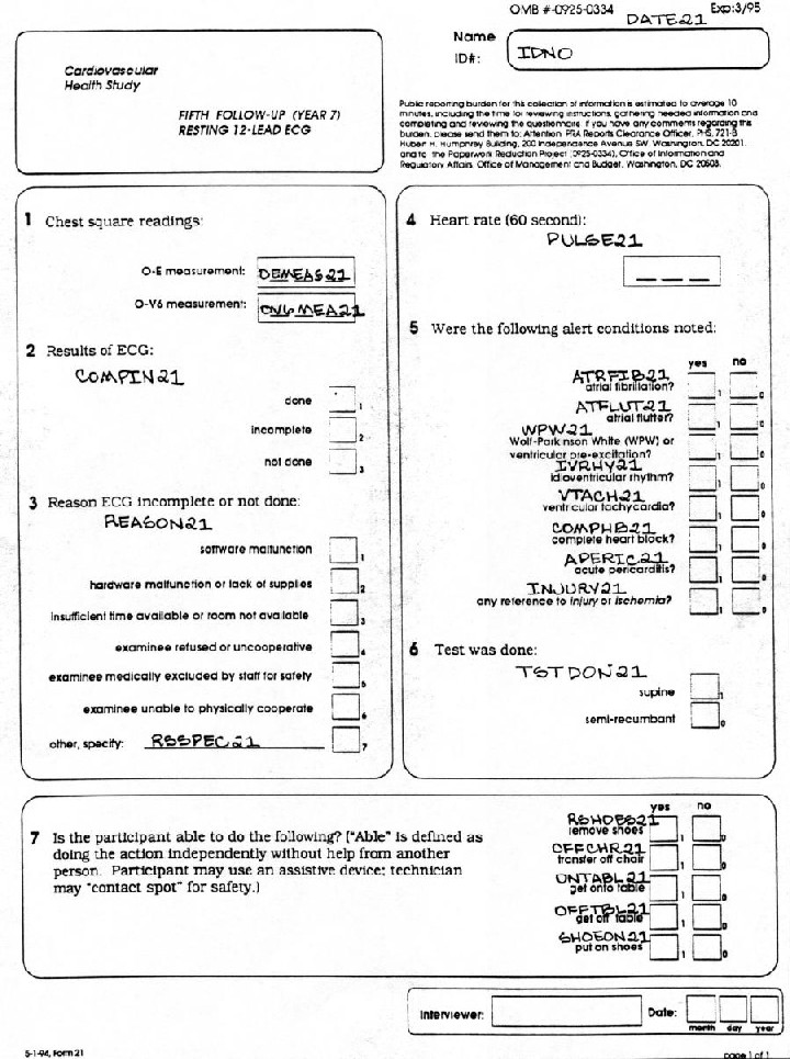 Record 21 ECG - Yrs 4-11 - page 1