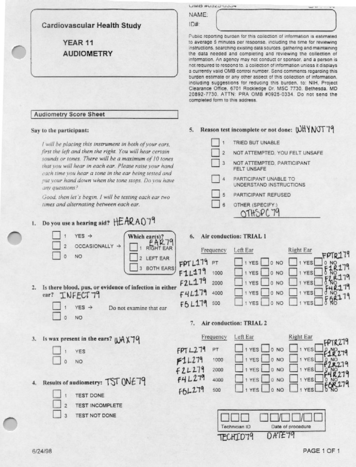 Record 79 Audiometry - page 1