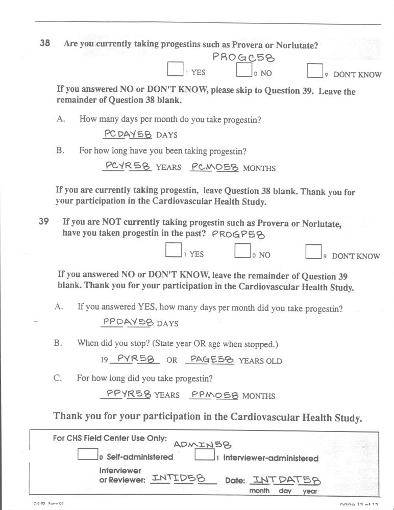 Record 58 New Cohort Personal History - page 13