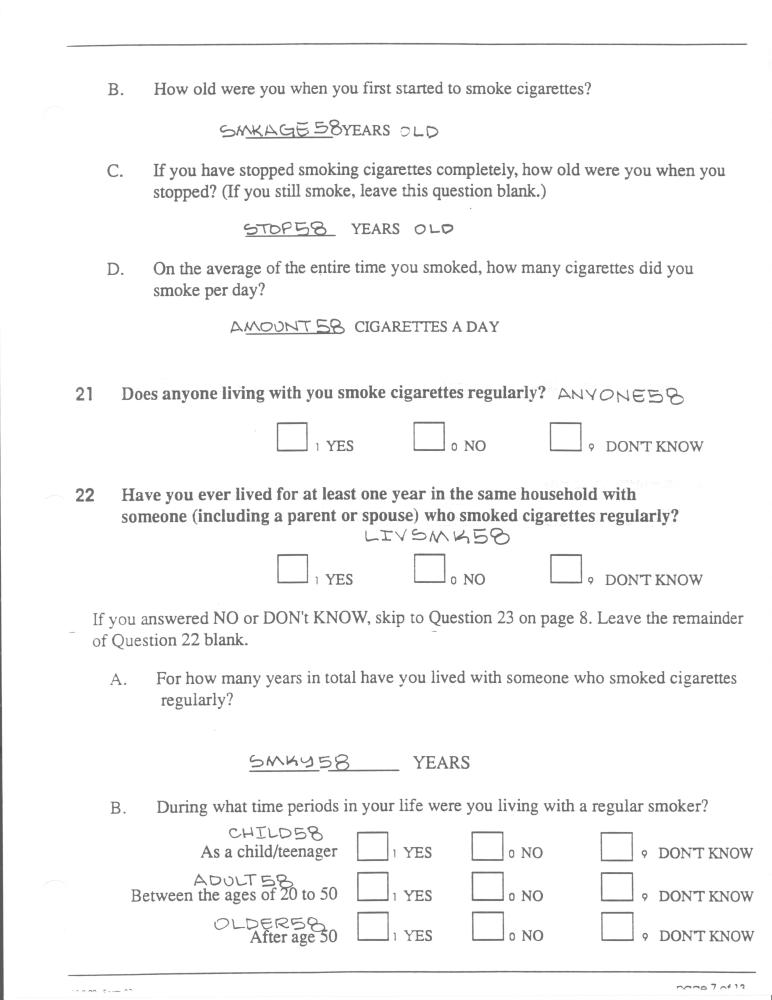 Record 58 New Cohort Personal History - page 7